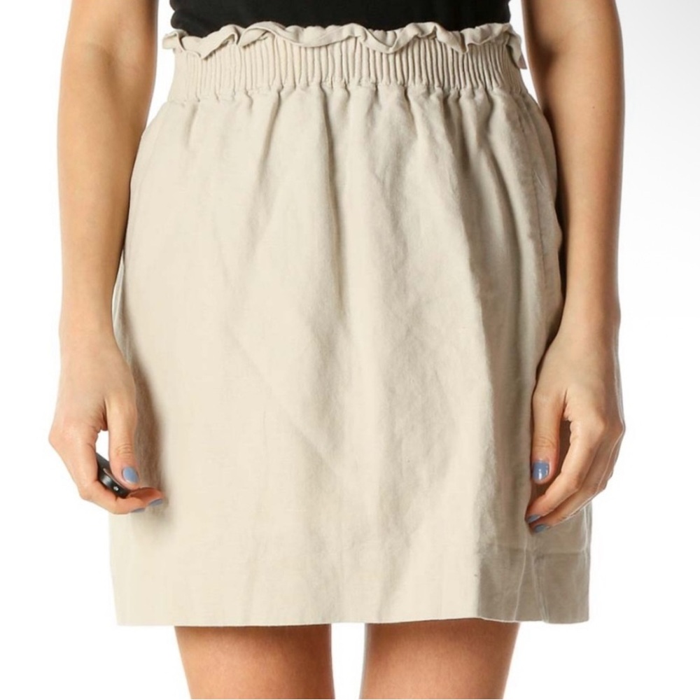 J. Crew Linen Blend  Paperbag Waist Mini Skirt
